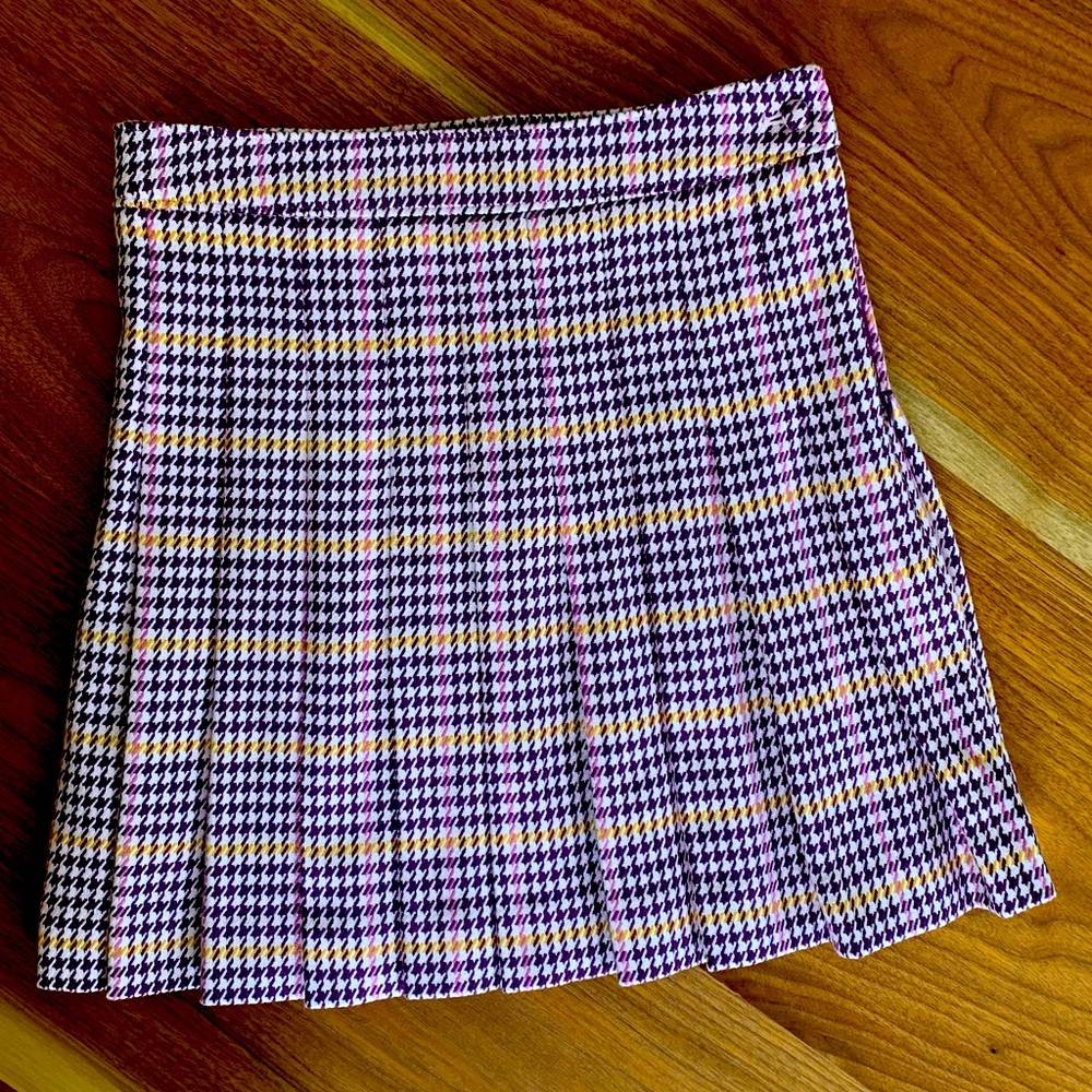 NWT Brooks Brothers Girls Pleated Jacquard Skirt
